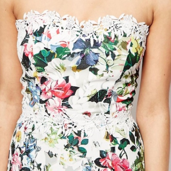 ASOS floral strapless midi dress - Picture 6 of 9
